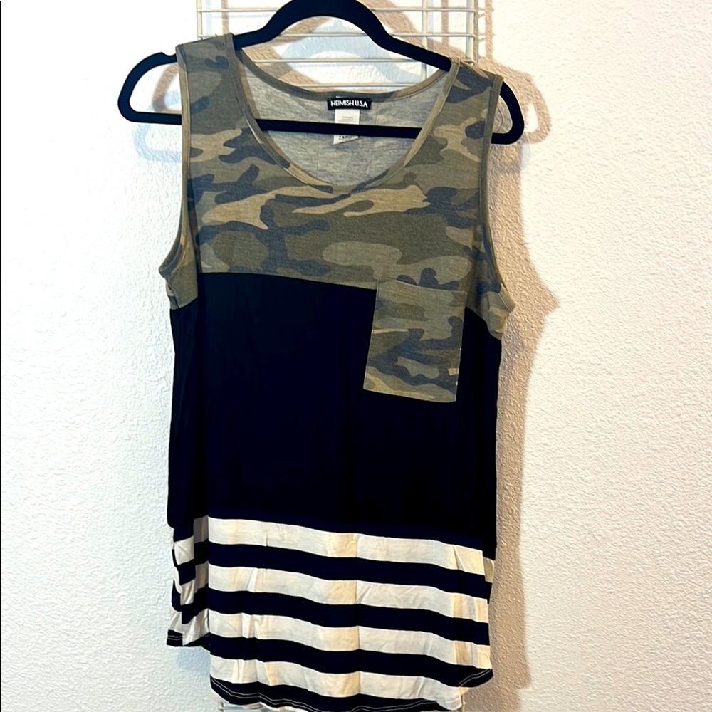 HEIMISH USA Green and Black Tank Top